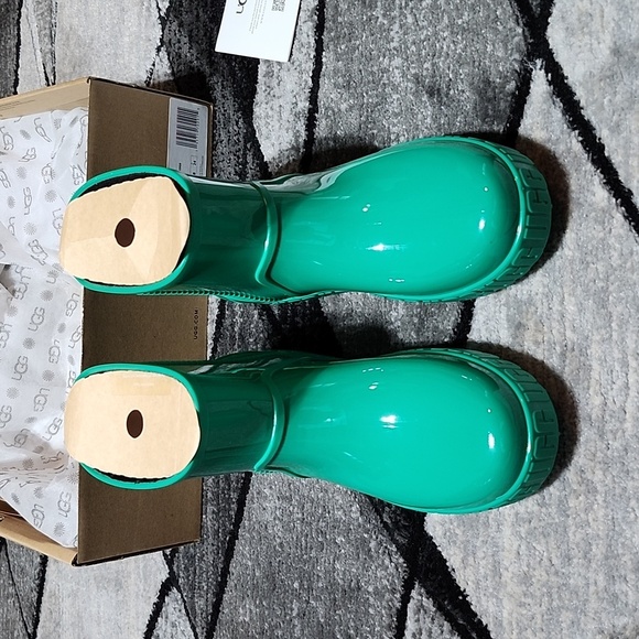 UGG DRIZLITA GREEN WATERPROOF HEAVY RAIN ANKLE BOOT - Picture 5 of 13